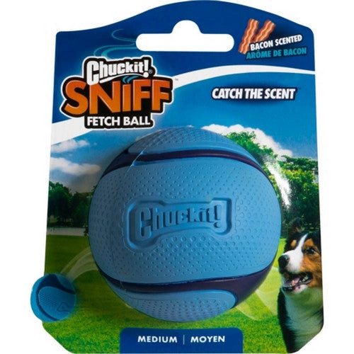 JW, Chuckit! Sniff Fetch Ball, Medium,Bacon