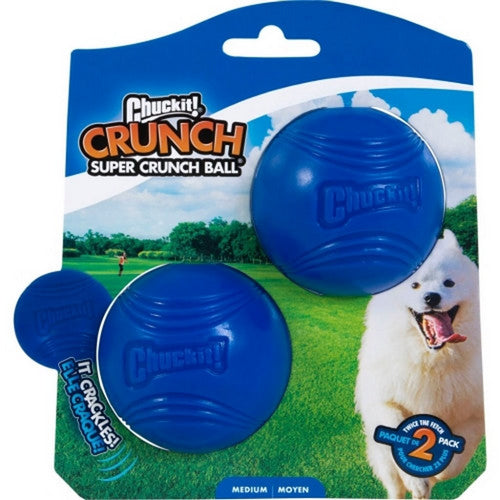JW, Chuckit! Super Crunch Ball, Medium /2 Pack,Blue