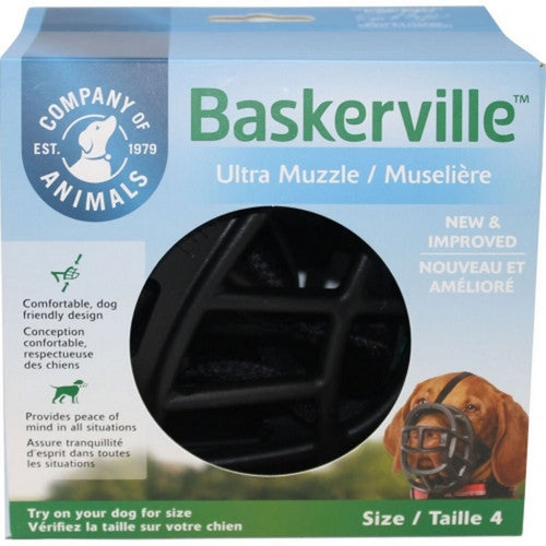 Baskerville Ultra Moldable Muzzle Size 4,Black by Halti