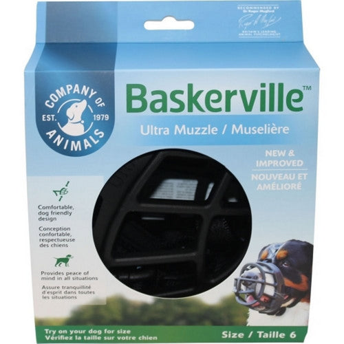 Baskerville Ultra Moldable Muzzle Size 6,Black by Halti