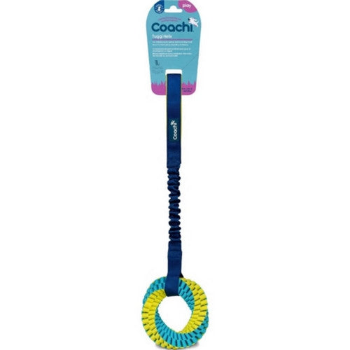 Halti, Coachi Tuggi Elastic Helix Super Tough Tug Toy, Large,Lime/Navy