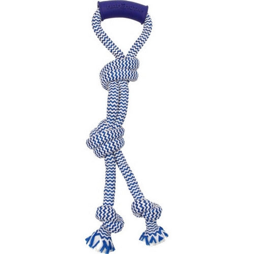 Mammoth Pet Products, Mammoth Winter Fresh Twin Tug W/Handle, 20 Inches, Blue/White