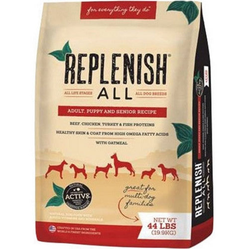 Replenish All Multi Protein All Stages Dog Food 44 Lbs, Beef/Ckn/Turkey by Replenish