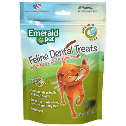 Emerald Pet Feline Dental Grain Free Treats 3 Oz, Tuna by Emerald Pet