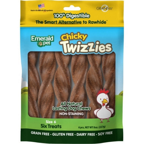 Emerald Pet, Emerald Pet Twizzies Grain Free Chews, 6 Inches, Chicky
