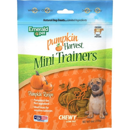 Emerald Pet, Pumpkin Harvest Trainers Chewy Dog Treats, 6 Oz, Pumpkin
