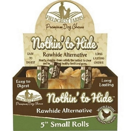 Pup Ice, Nothin' To Hide Rawhide Alternative Rolls, 5 Inches, Chicken (Case Of 24)
