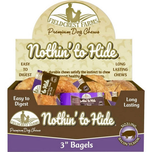 Pup Ice, Nothin' To Hide Rawhide Alternative Bagels, 24 Count, Bacon (Case Of 24)