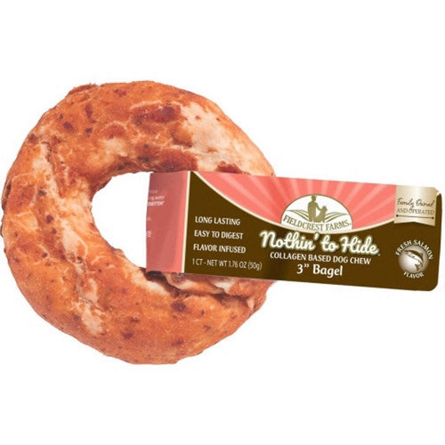 Pup Ice, Nothin' To Hide Rawhide Alternative Bagels, 3 Inches, Salmon (Case Of 24)