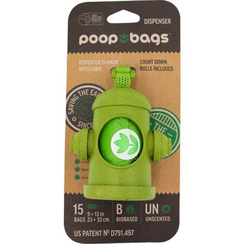 The Original Poop Bags Dispenser With Waste Bags 15 Count, Unscented/Bioba by The Original Poop Bags