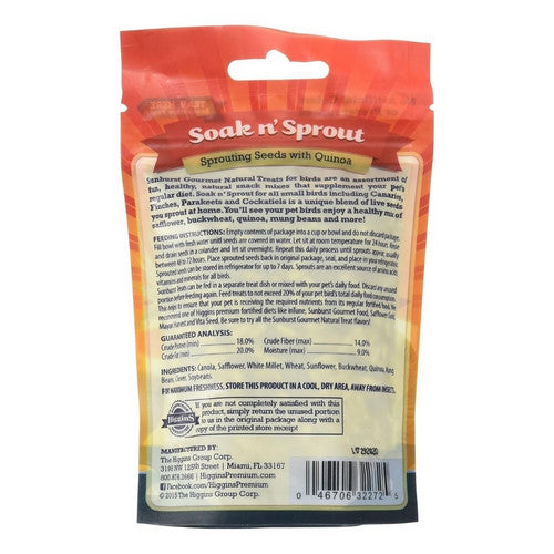 Higgins, Sunburst Gourmet Natural Avian Treat, 3 Oz, Soak 'N Sprout