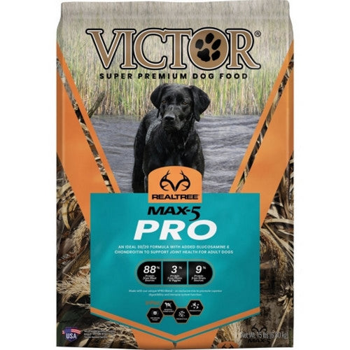 Realtree Max-5 Pro Dry Dog Food 15 Lbs,Beef/Fish/Duck by Eagle Mountain