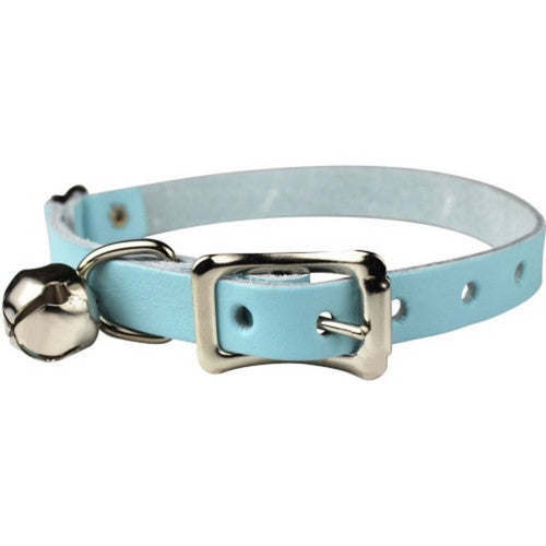 Omni Pet, Signature Leather Safety Stretch Cat Collar, 3/8 X 8-12 Inches,Baby Blue