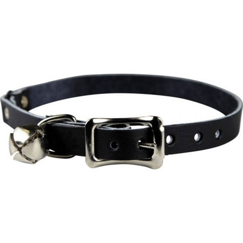Omni Pet, Signature Leather Safety Stretch Cat Collar, 3/8 X 8-12 Inches,Black