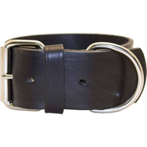 Omni Pet, Latigo Leather 1 Ply Dog Collar, 2 X 21 Inches,Black