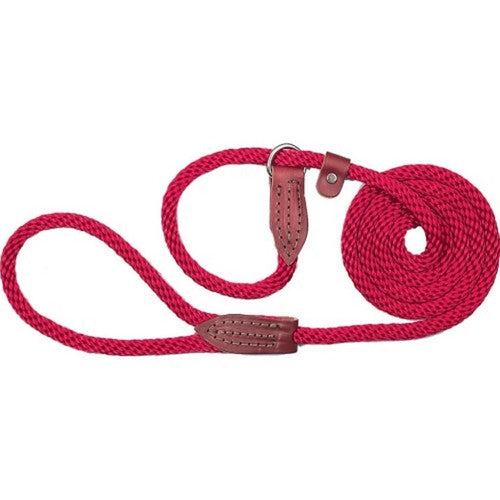 British Slip Loop Rope Leads For Dogs 6 Feet,Red by Omni Pet