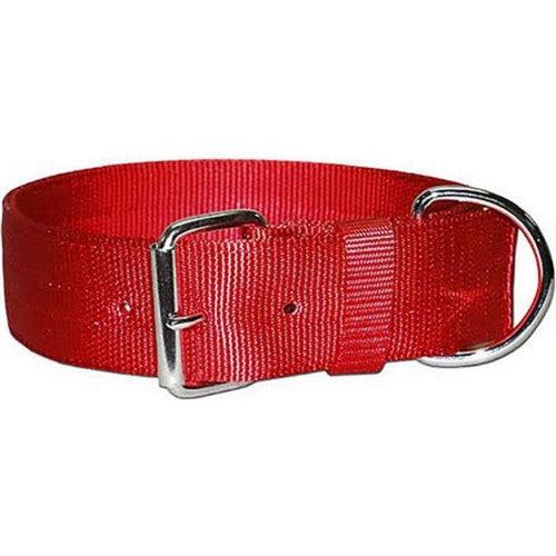 Bravo 2 Ply Nylon Dog Collar 2 X 27 Inches,Red by Omni Pet