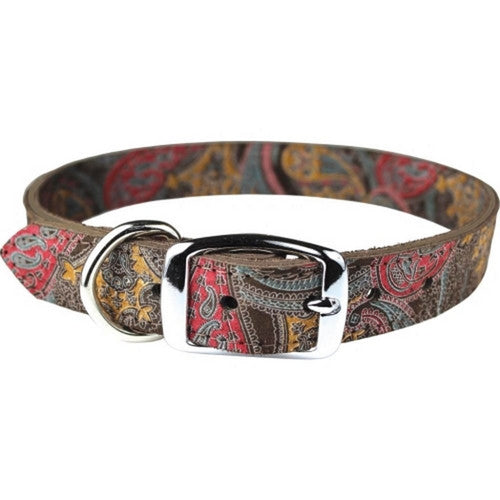 Omni Pet, Leather Paisley Dog Collar, 1/2 X 12 Inches,Chocolate