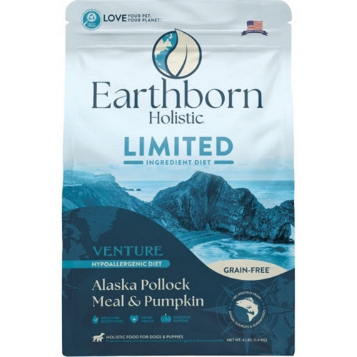 Earthborn, Earthborn Holistic Venture Lid Grain Free Dog Food, 4 Lbs,Pollock/Pumpkin