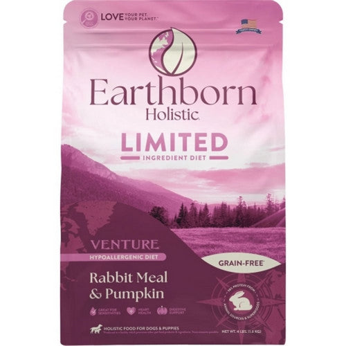 Earthborn, Earthborn Holistic Venture Lid Grain Free Dog Food, 4 Lbs,Rabbit