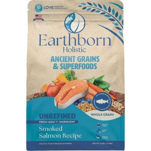 Earthborn Holistic Unrefined Whole Grain Dog Food 4 Lbs,Smoked Salmon by Earthborn