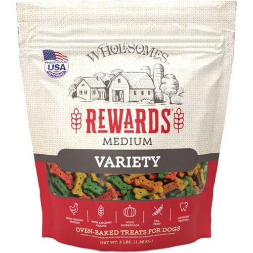 Earthborn, Wholesomes Rewards Classic Variety Biscuits, 3 Lbs / Medium, Chicken,Chicken