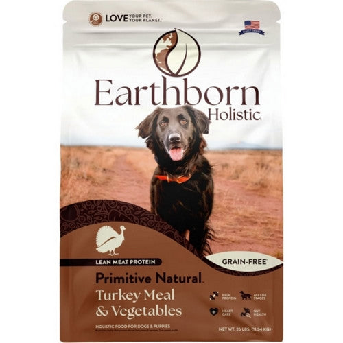 Earthborn, Holistic Primitive Natural Grain Free Dog Food, 25 Lbs,Turkey/Chicken/