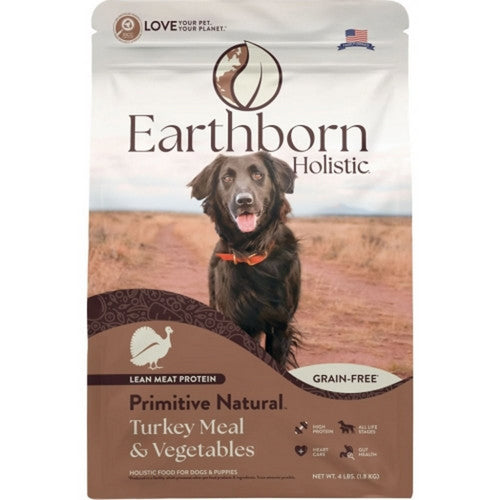 Earthborn, Holistic Primitive Natural Grain Free Dog Food, 4 Lbs,Turkey/Chicken/