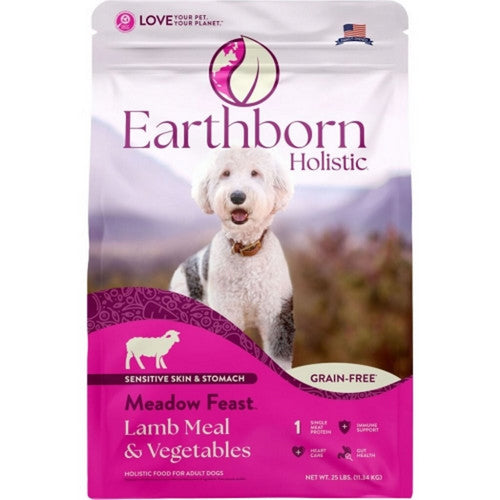 Earthborn, Holistic Meadow Feast Grain Free Dog Food, 25 Lbs,Lamb