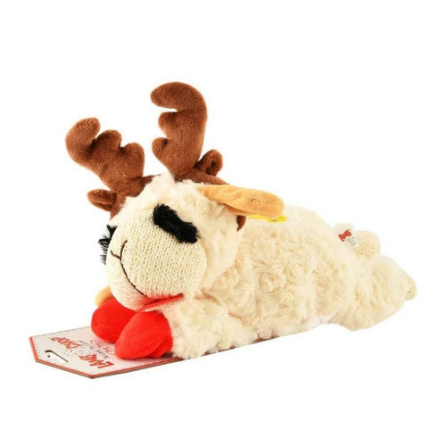 Multipet International, Multipet Holiday Standing Lamb Chop Mass, 1 Count / 8 Inches, White/Red (Case Of 12)