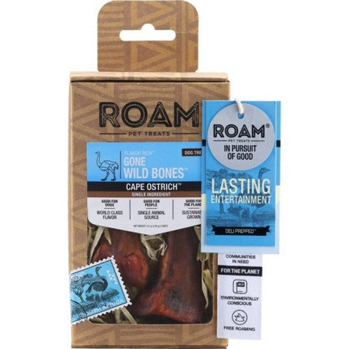 Roam Flavor Rich Gone Wild Bones 2 Pack,Ostrich by Roam