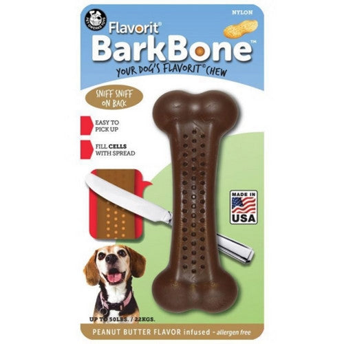 Flavorit Barkbone Usa Nylon Dog Chew Medium,Peanut Butter by Pet Qwerks