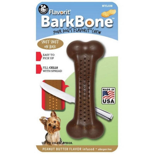 Flavorit Barkbone Usa Nylon Dog Chew Small,Peanut Butter by Pet Qwerks
