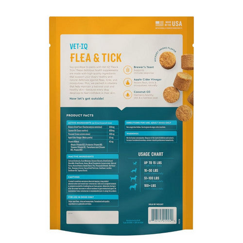 VetIQ, Vetiq Flea & Tick Soft Chew For Dogs, 9.5 Oz / 60 Count, HICKORY SMOKED