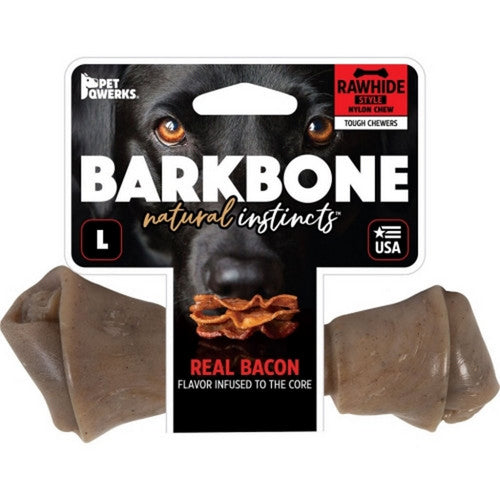 Barkbone Usa Rawhide Style Nylon Dog Chew Large,Bacon by Pet Qwerks