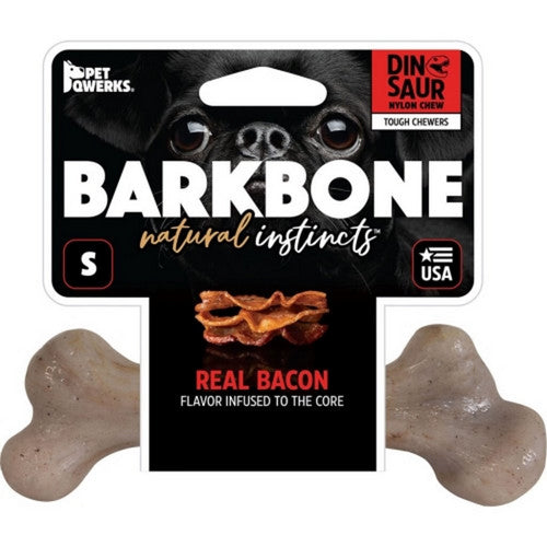 Dinosaur Barkbone Usa Dog Chew Small,Bacon by Pet Qwerks