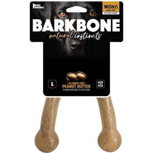 Wish Barkbone Usa Dog Chew Large,Peanut Butter by Pet Qwerks