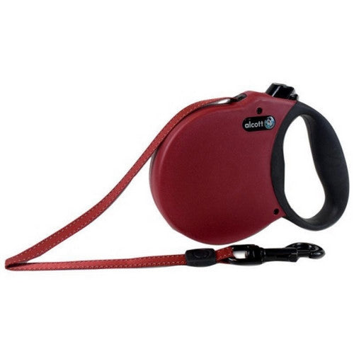 Bamboo Groom, Alcott Adventure Retractable Belt Leash, Large-16 Feet,Red