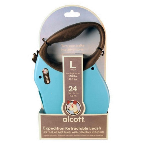 Alcott Expedition Retractable Belt Leash Large-24 Feet,Blue by Bamboo Groom