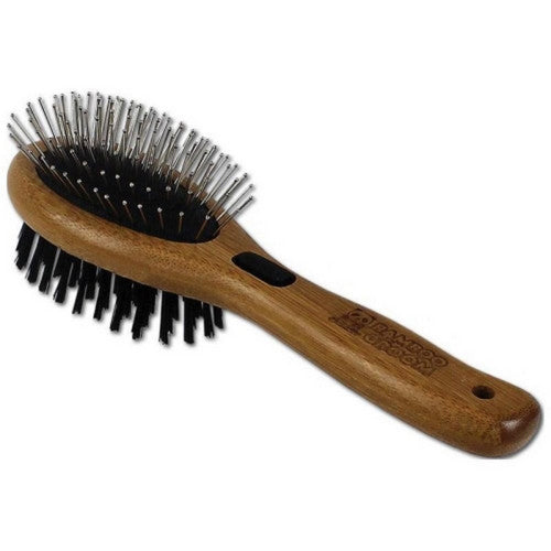 Bamboo Groom Combo Brush W/Bristles & Pins SM by Bamboo Groom