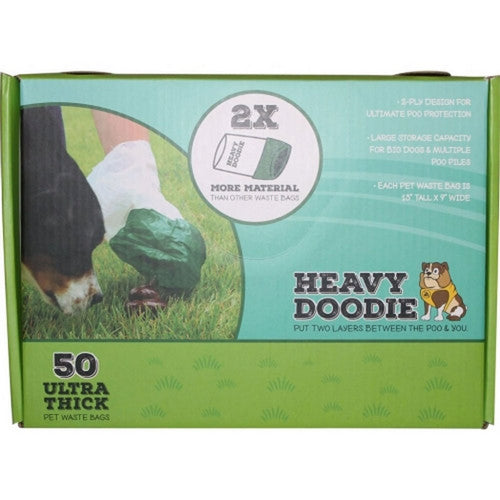 Heavy Doodie Ultra-Thick Dog Waste Bags 50 Count by Bamboo Groom