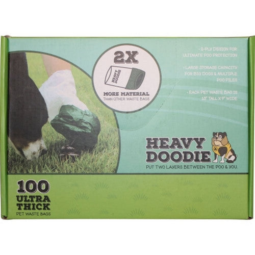 Heavy Doodie Ultra-Thick Dog Waste Bags 100 Count by Bamboo Groom