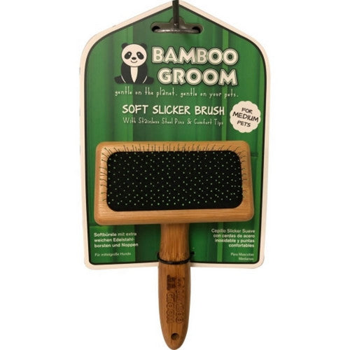 Bamboo Groom Soft Slicker Brush Medium by Bamboo Groom