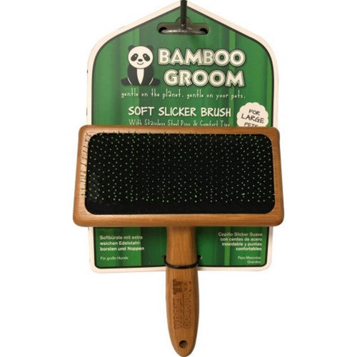 Bamboo Groom Soft Slicker Brush LG by Bamboo Groom