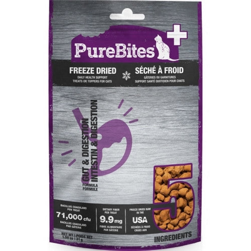 Purebites+ Freeze Dried Cat Gut & Digestion 1.09 Oz, Chicken/Pumpkin by PureBites