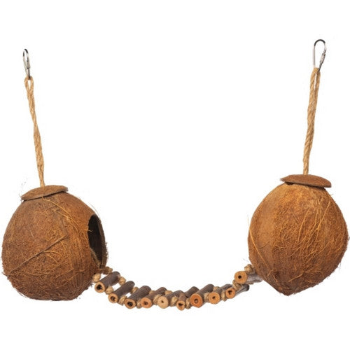 Prevue Pet, Double Coconut With Ladder, 16 X 14 X 9 Inches