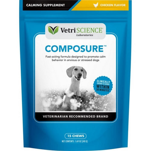Composure Behavioral Health Dog Chews 15 Count, Chicken by Vetri Science