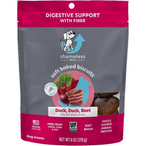 Shameless Soft Baked Dog Biscuits 6 Oz, Duck/Beet by Shameless Pets
