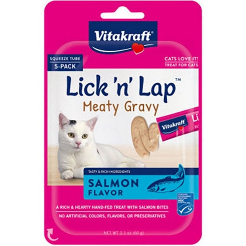 Vitakraft Lick N' Lap Meaty Gravy Cat Treats 2.1 Oz, Salmon by Quiko