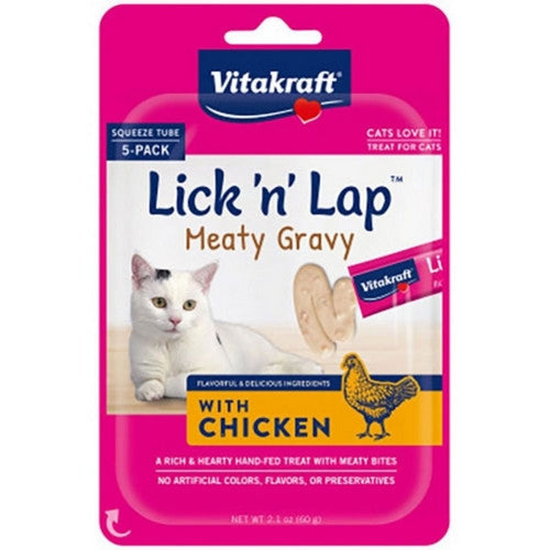 Vitakraft Lick N' Lap Meaty Gravy Cat Treats 2.1 Oz, Chicken by Quiko